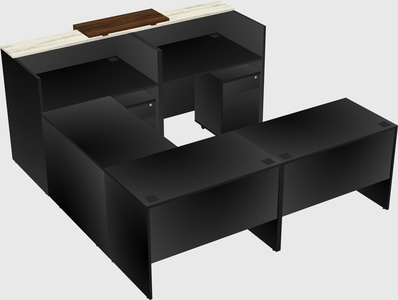 Shared one sided u-shaped reception desk
