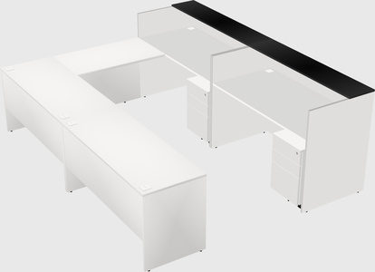 Shared one sided u-shaped reception desk