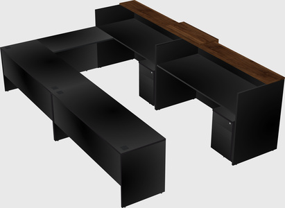 Shared one sided u-shaped reception desk