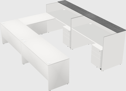 Shared one sided u-shaped reception desk