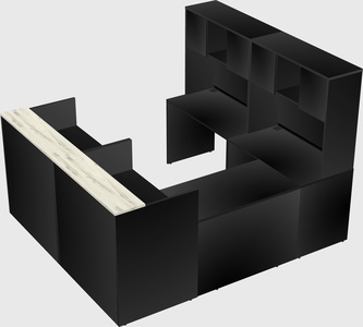 Shared one sided u-shaped reception desk