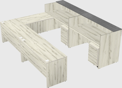 Shared one sided u-shaped reception desk