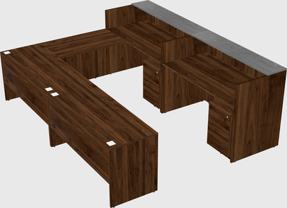Shared one sided u-shaped reception desk