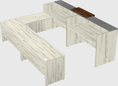 Shared one sided u-shaped reception desk