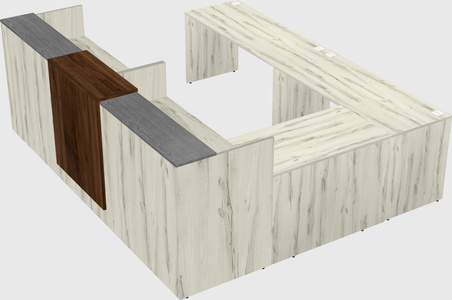 Shared one sided u-shaped reception desk