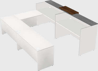 Shared one sided u-shaped reception desk
