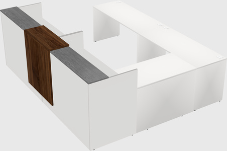 Shared one sided u-shaped reception desk