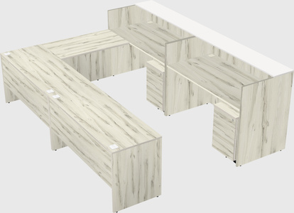 Shared one sided u-shaped reception desk