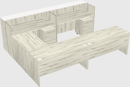 Shared one sided u-shaped reception desk