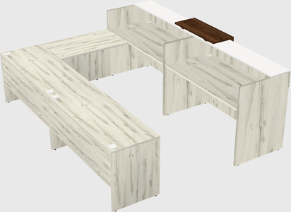 Shared one sided u-shaped reception desk