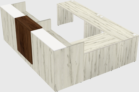 Shared one sided u-shaped reception desk