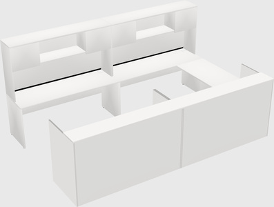 Shared one sided u-shaped reception desk