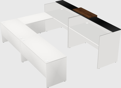 Shared one sided u-shaped reception desk