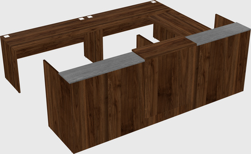 Shared one sided u-shaped reception desk