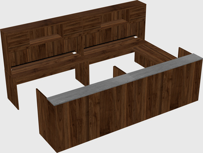 Shared one sided u-shaped reception desk