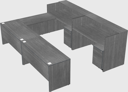Shared one sided u-shaped reception desk