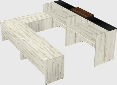 Shared one sided u-shaped reception desk