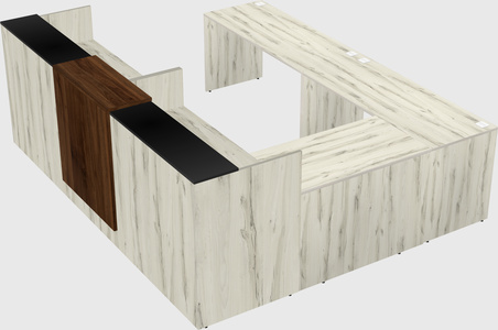 Shared one sided u-shaped reception desk