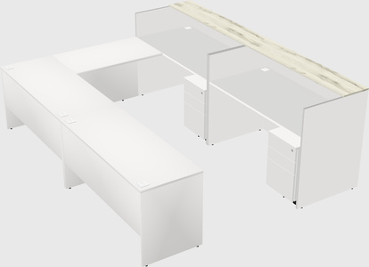 Shared one sided u-shaped reception desk