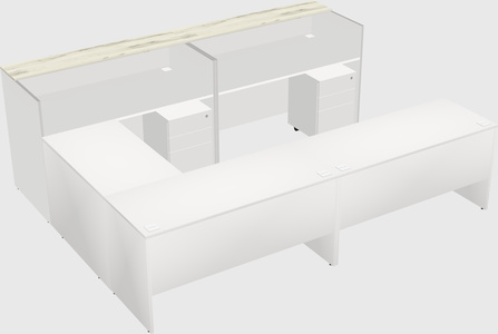 Shared one sided u-shaped reception desk