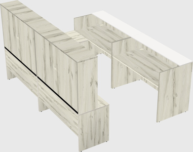 Shared one sided u-shaped reception desk