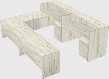 Shared one sided u-shaped reception desk
