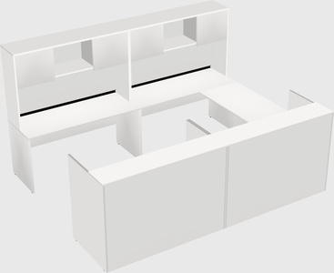 Shared one sided u-shaped reception desk