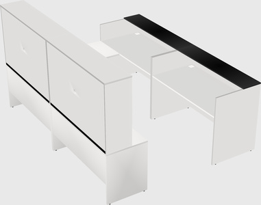 Shared one sided u-shaped reception desk