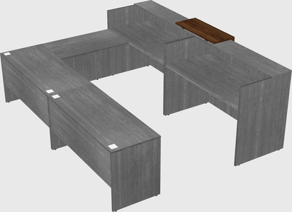 Shared one sided u-shaped reception desk