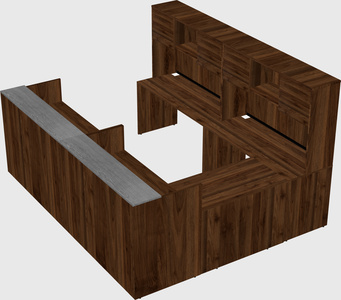 Shared one sided u-shaped reception desk
