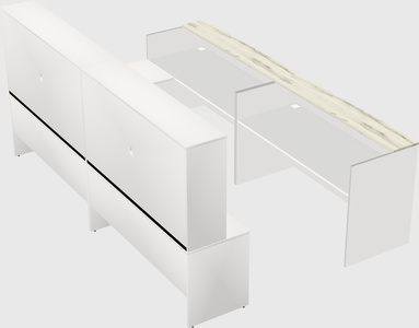Shared one sided u-shaped reception desk