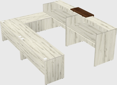 Shared one sided u-shaped reception desk