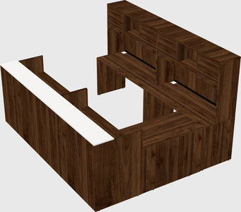 Shared one sided u-shaped reception desk