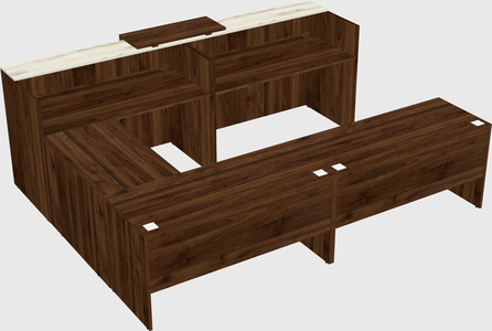 Shared one sided u-shaped reception desk