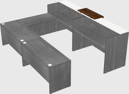 Shared one sided u-shaped reception desk