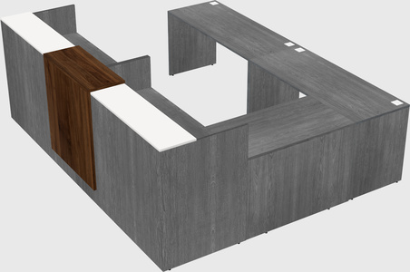 Shared one sided u-shaped reception desk