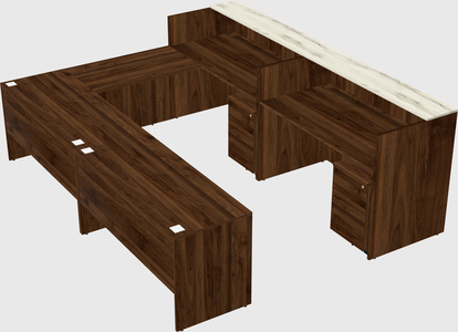 Shared one sided u-shaped reception desk