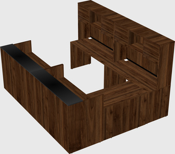 Shared one sided u-shaped reception desk