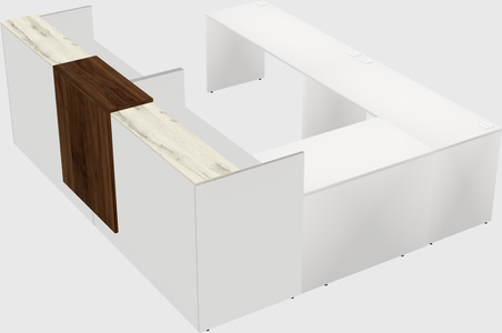 Shared one sided u-shaped reception desk