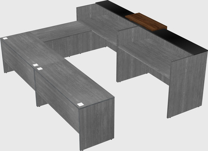 Shared one sided u-shaped reception desk