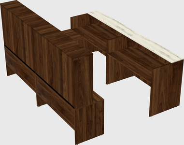 Shared one sided u-shaped reception desk