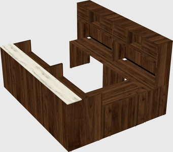 Shared one sided u-shaped reception desk