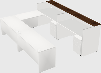 Shared one sided u-shaped reception desk