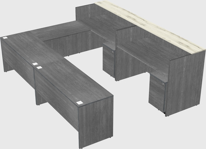 Shared one sided u-shaped reception desk