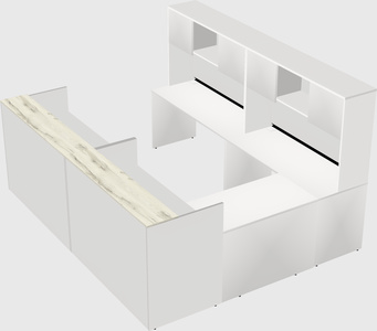 Shared one sided u-shaped reception desk