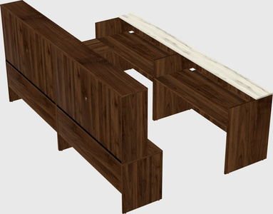 Shared one sided u-shaped reception desk