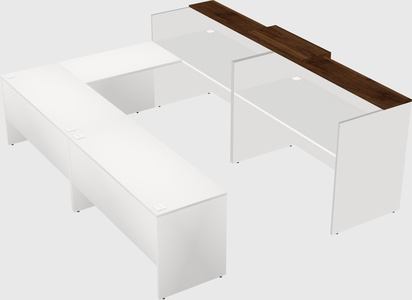 Shared one sided u-shaped reception desk