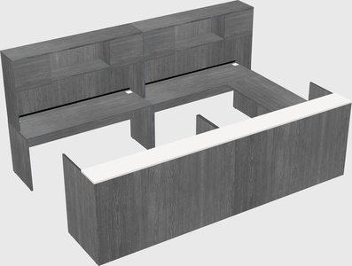 Shared one sided u-shaped reception desk