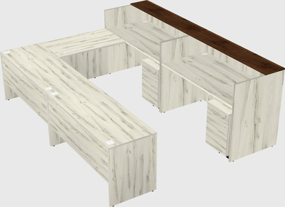Shared one sided u-shaped reception desk