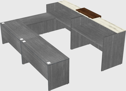 Shared one sided u-shaped reception desk